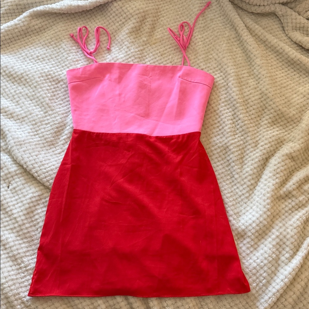 Olivaceous Vibrant Pink Spaghetti Strap Dress